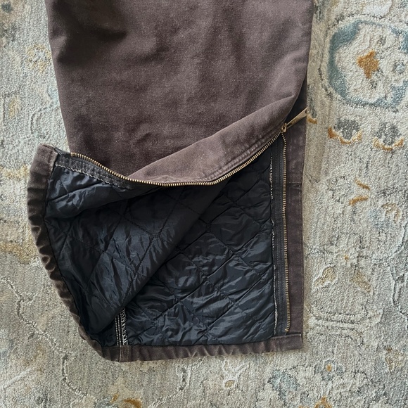 Carhartt Mens Dark Brown 42x30 Insulated Quilt Lined R27 Overalls RN#14806 - Picture 3 of 4